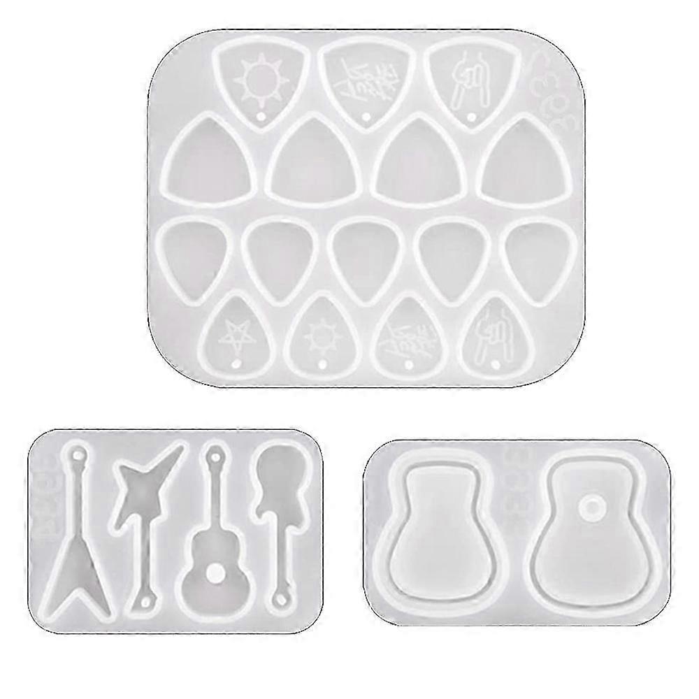 Guitar Pick Mould - Premium Resin Molds for Triangle Plectrum Keychains, Silicone Casting