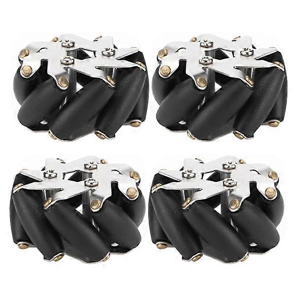 4 Stück 48mm langlebiger Stahl Mecanum Radsatz linke und rechte Räder für Roboterauto 14209