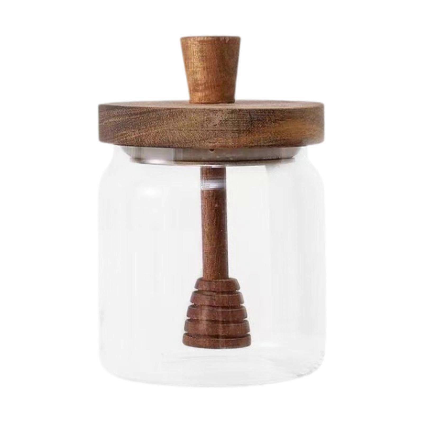 Honey Storage Jar Airtight Dispenser 500ml, Keeps Honey Fresh, Syrup Dispenser, Transparent Container Transparent