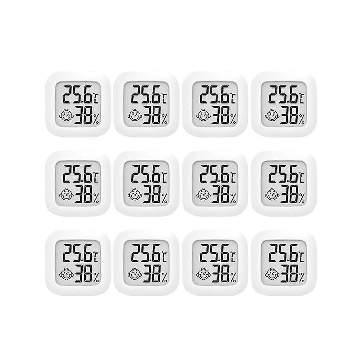 12 PCS Mini LCD Digital Thermometer Hygrometer Indoor Temperature Hygrometer Sensor Meter