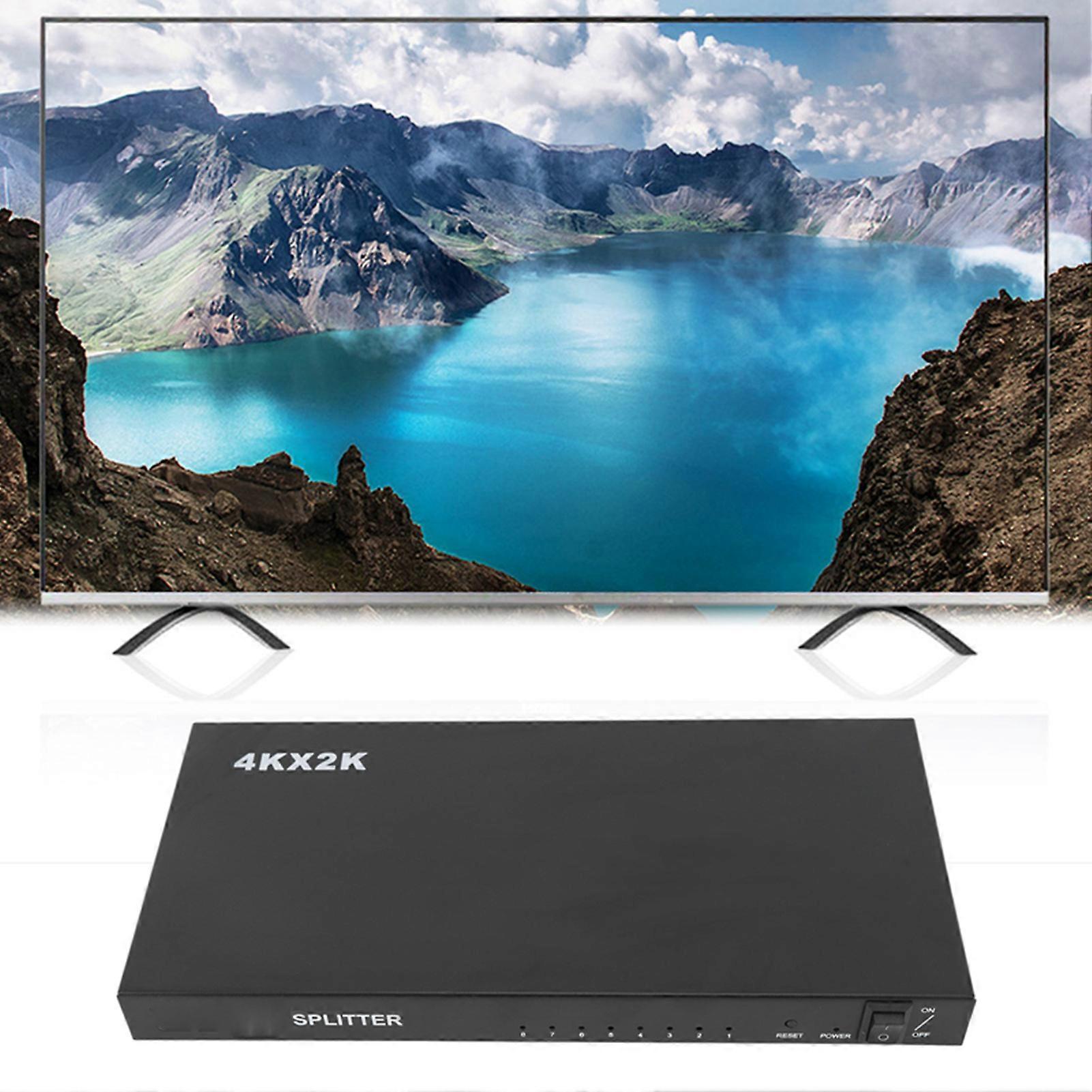 4K HD 1 In 8 Out Composite Video Splitter with Sound Support