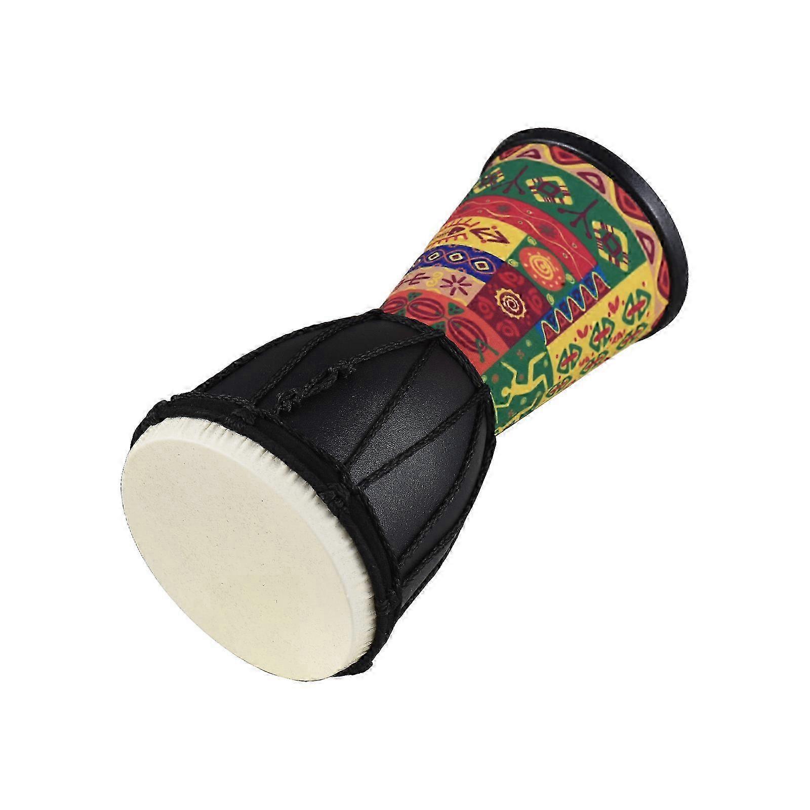 4 Inch African Drum Portable Hand Drum Lightweight Hand Clapping Drum Colorful Pattern Bongo Drum for Beginners School Music Classes Outdoor Performa