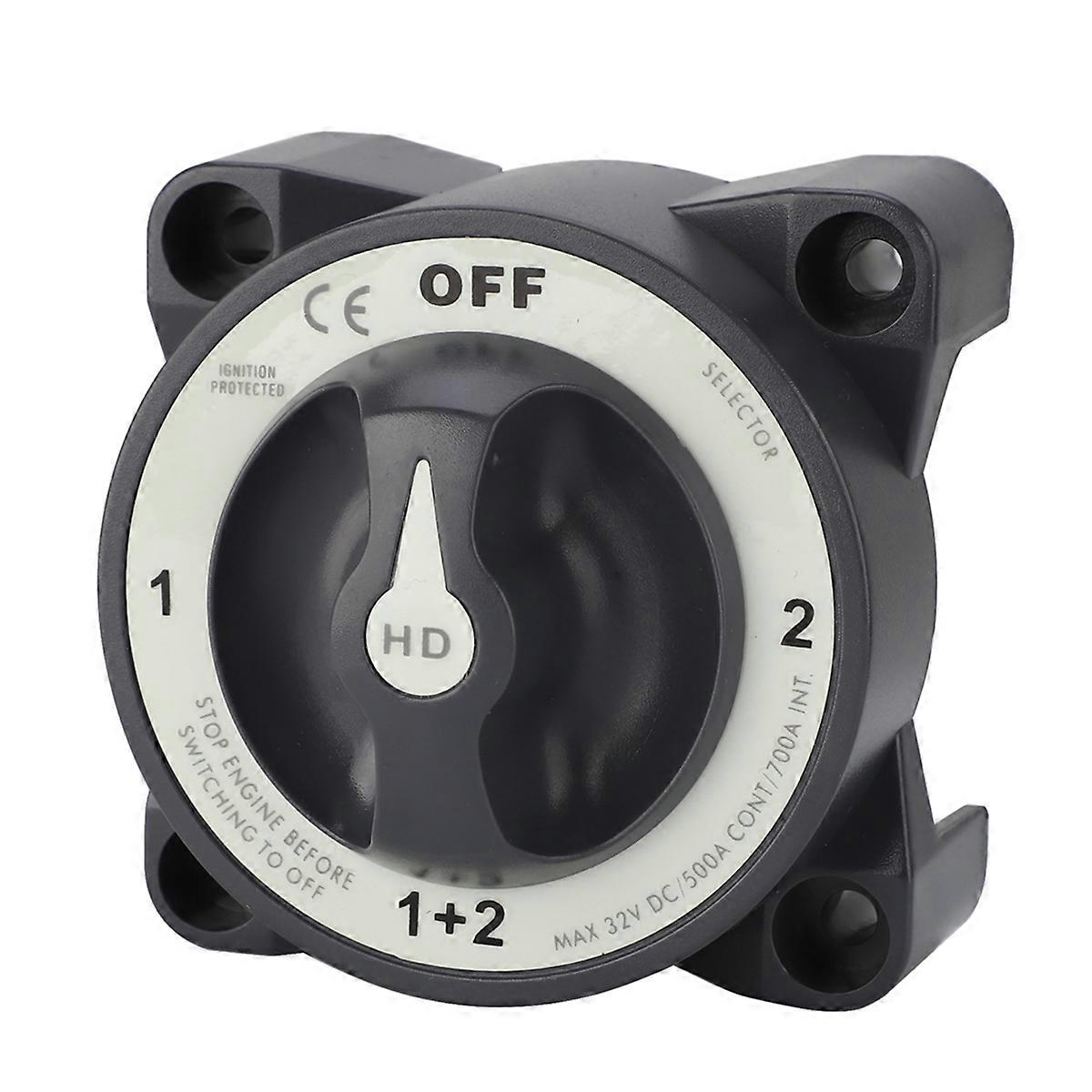 500A Battery Selector Switch, Waterproof Heavy Duty 4 Position Marine Battery Disconnect Switch, RV Isolator Shut Off