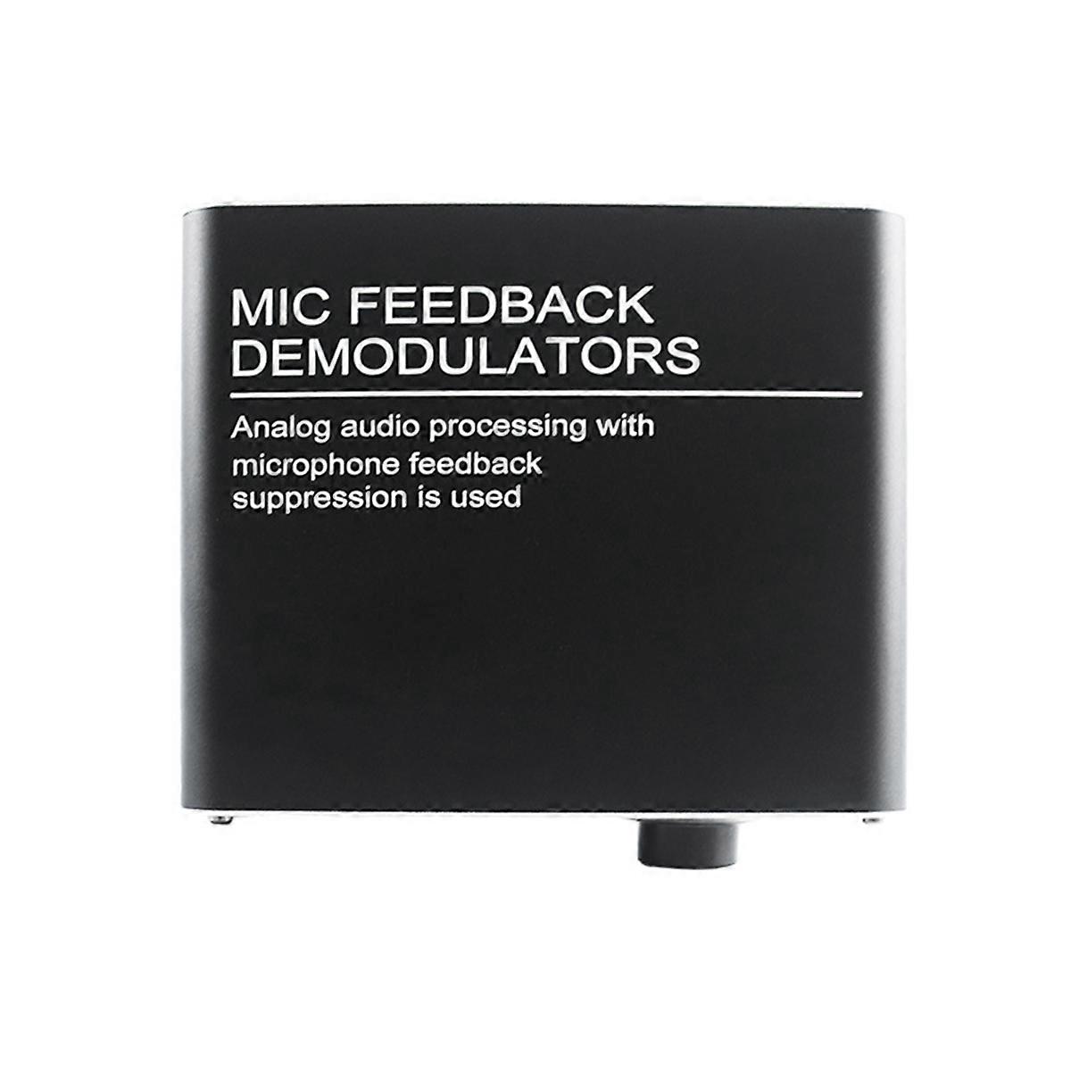 4 Channels Microphone Anti-Howling Device, Front Stage Effector,Suppressor Frequency Shift Equalizer Black EU Plug