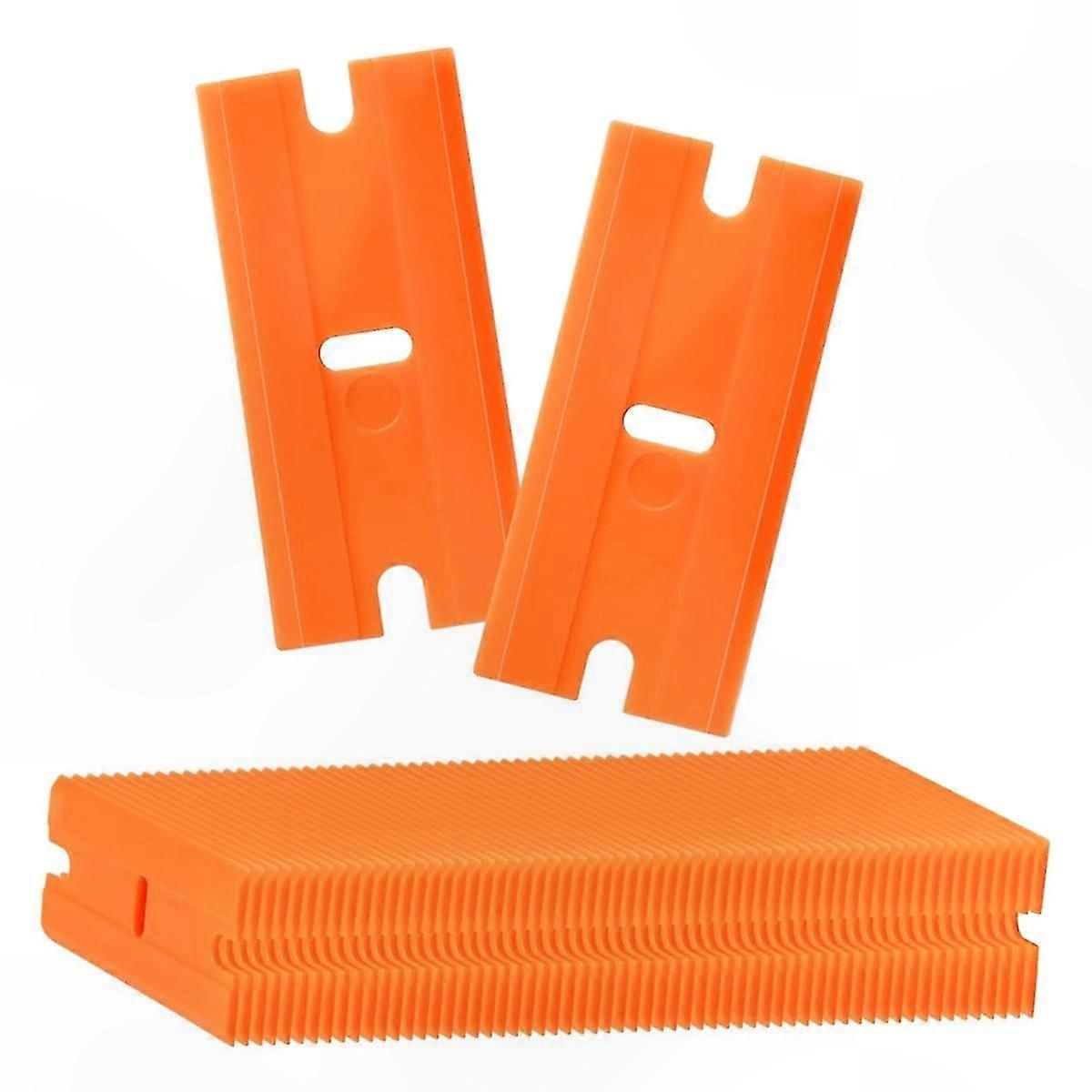 Plastic Scraper Blades for Glass Cleaning, 500 Pack Double Edge Replacement Knife Edges
