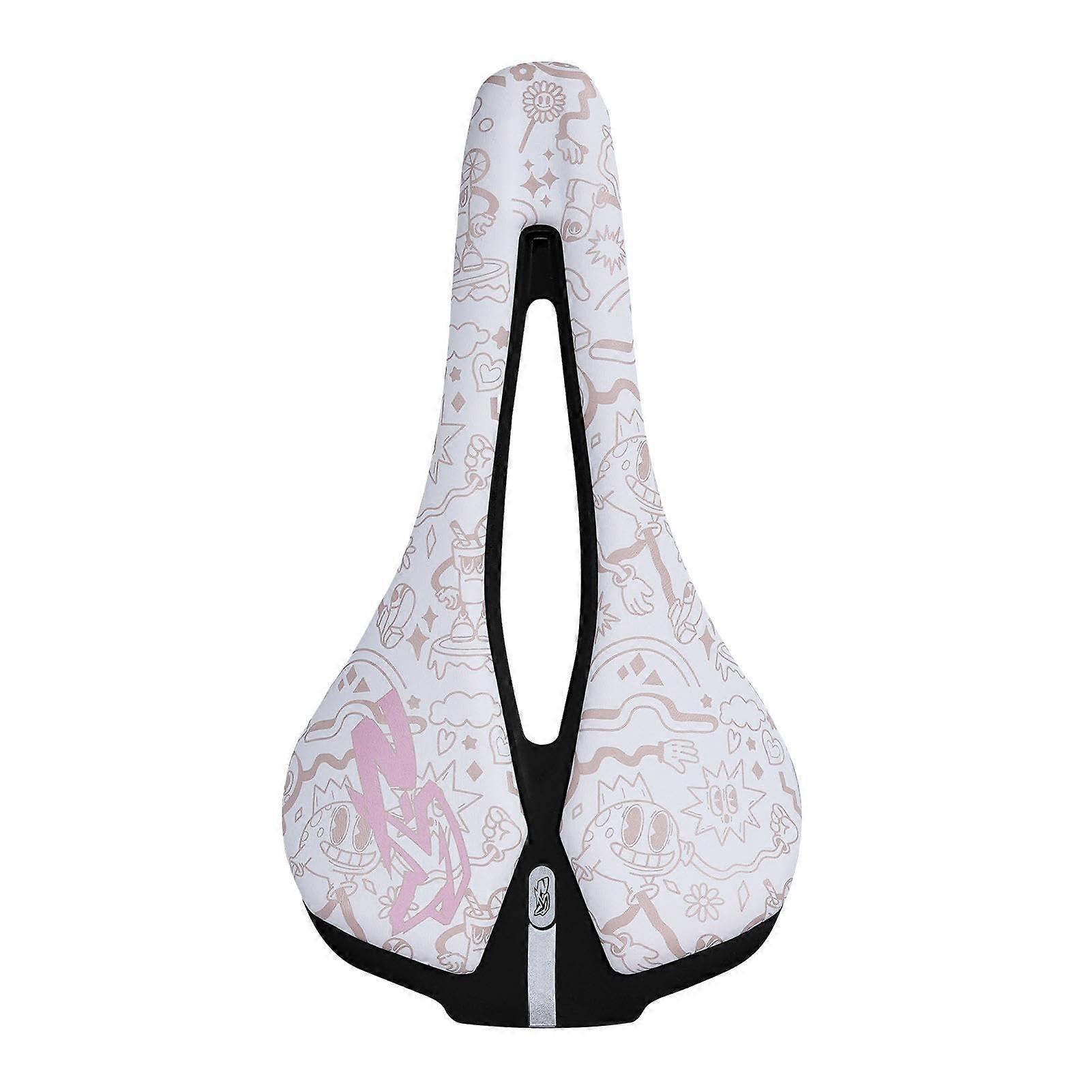 Cycling Hollow Seat Saddle Waterproof Unisex Graffiti Art Style Reflective Tail For Commuting And Adventure