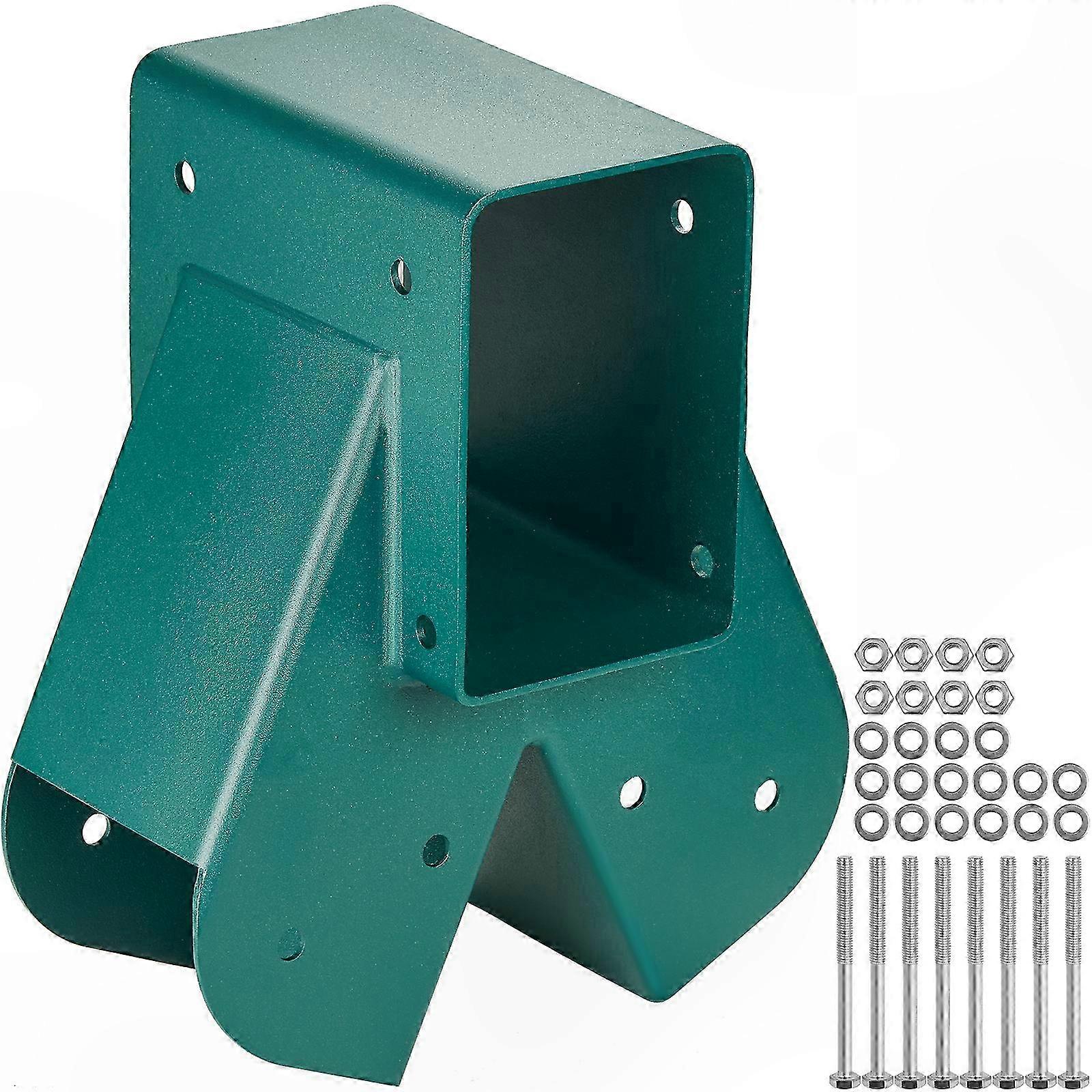 Swing Set Brackets with Mounting Hardware for DIY Projects, Fits 4x4 Legs and 4x6 Beam, Durable Green Finish