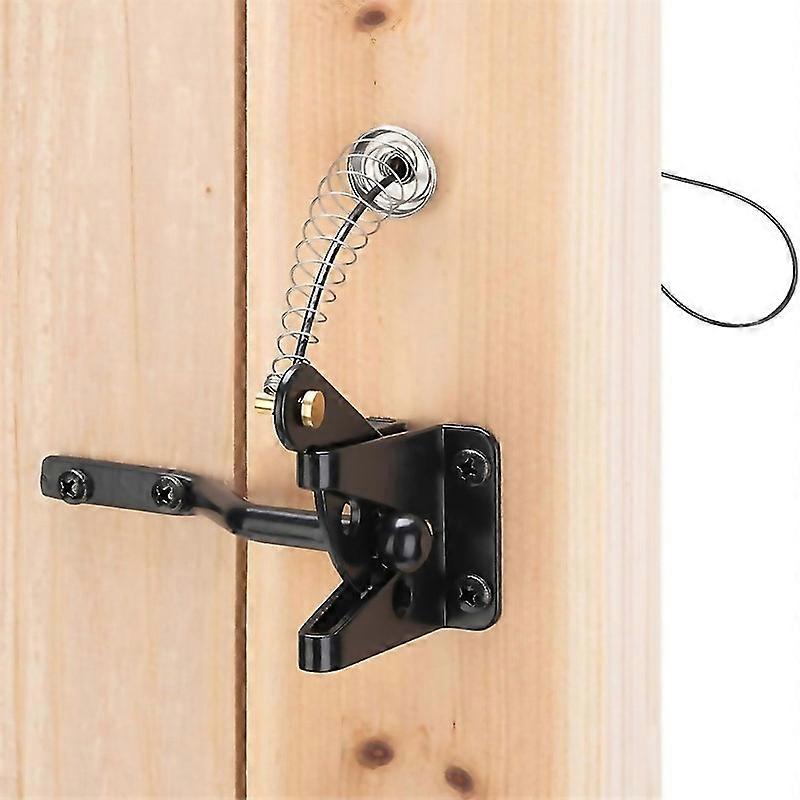 For Self Locking Gate Latch For Wooden Fence Heavy Duty Steel Spring Cable Pull String Gate Hardware