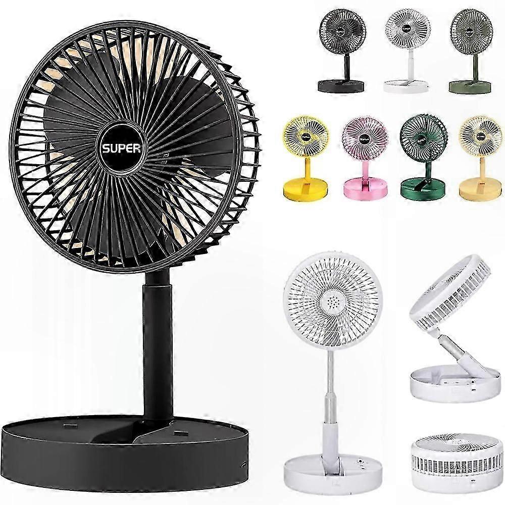 Portable USB Rechargeable Desk Fan with 360 Rotation, Compact Folding Design for Home and Office Use