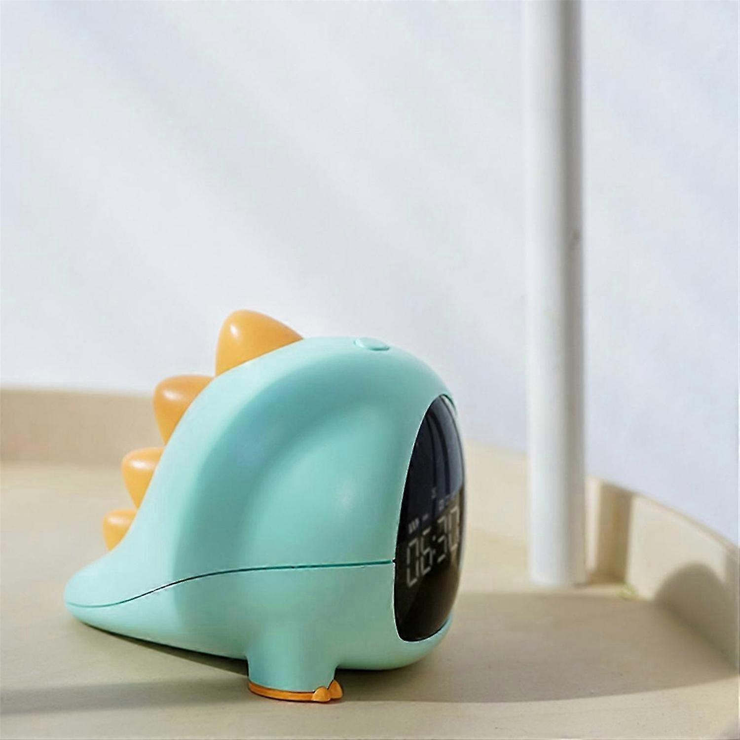 Cartoon Dinosaur Alarm Clock Rechargeable Table Clock Yellow