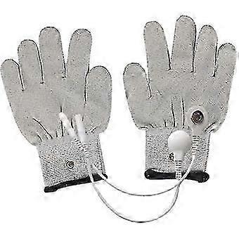 Conductive Gloves Electrode EMS Gloves with Snap Electrodes Pads Massage Gloves for TENS EMS Machine for Physical Arthritis Trigger Finger (S Grey)