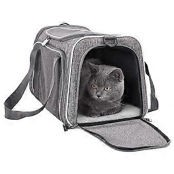 Sac à dos pour chien Carrier Airline Approved, Dog Carrier Big, amovible Polar Pad, Foldable Cat Carriers with Grey 2025