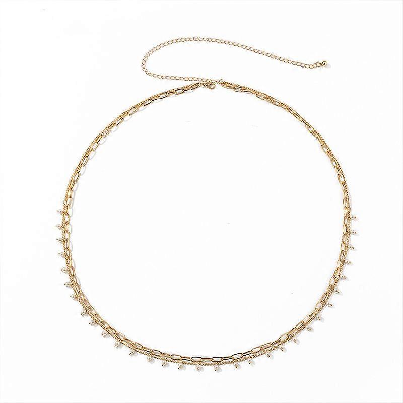 Body Chain, Waist Chain - Vintage Multi-layer Imitation Pearl Geometric Metal Design