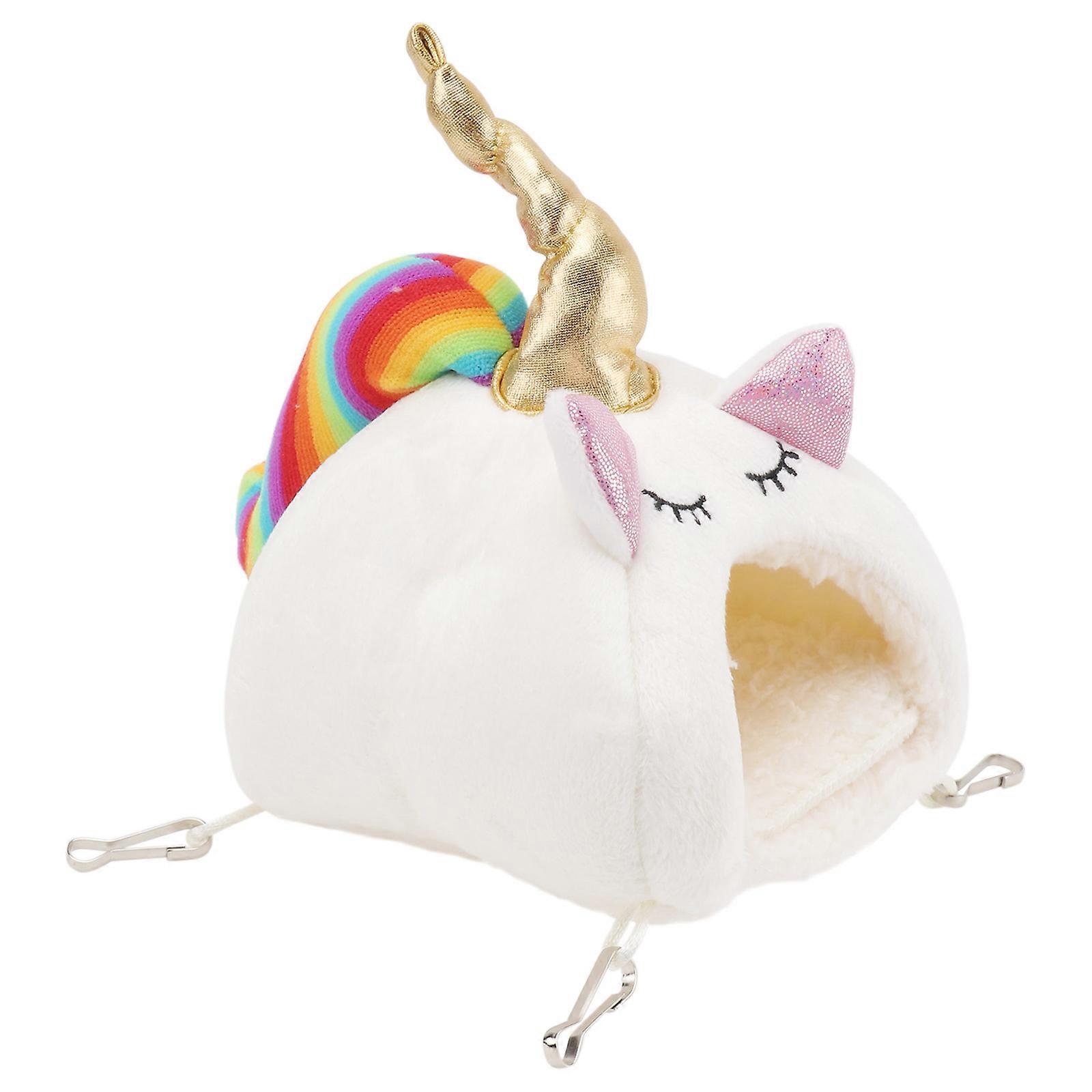 Warm Pet Bed House Unicorn Shape for Hamster Small Animals
