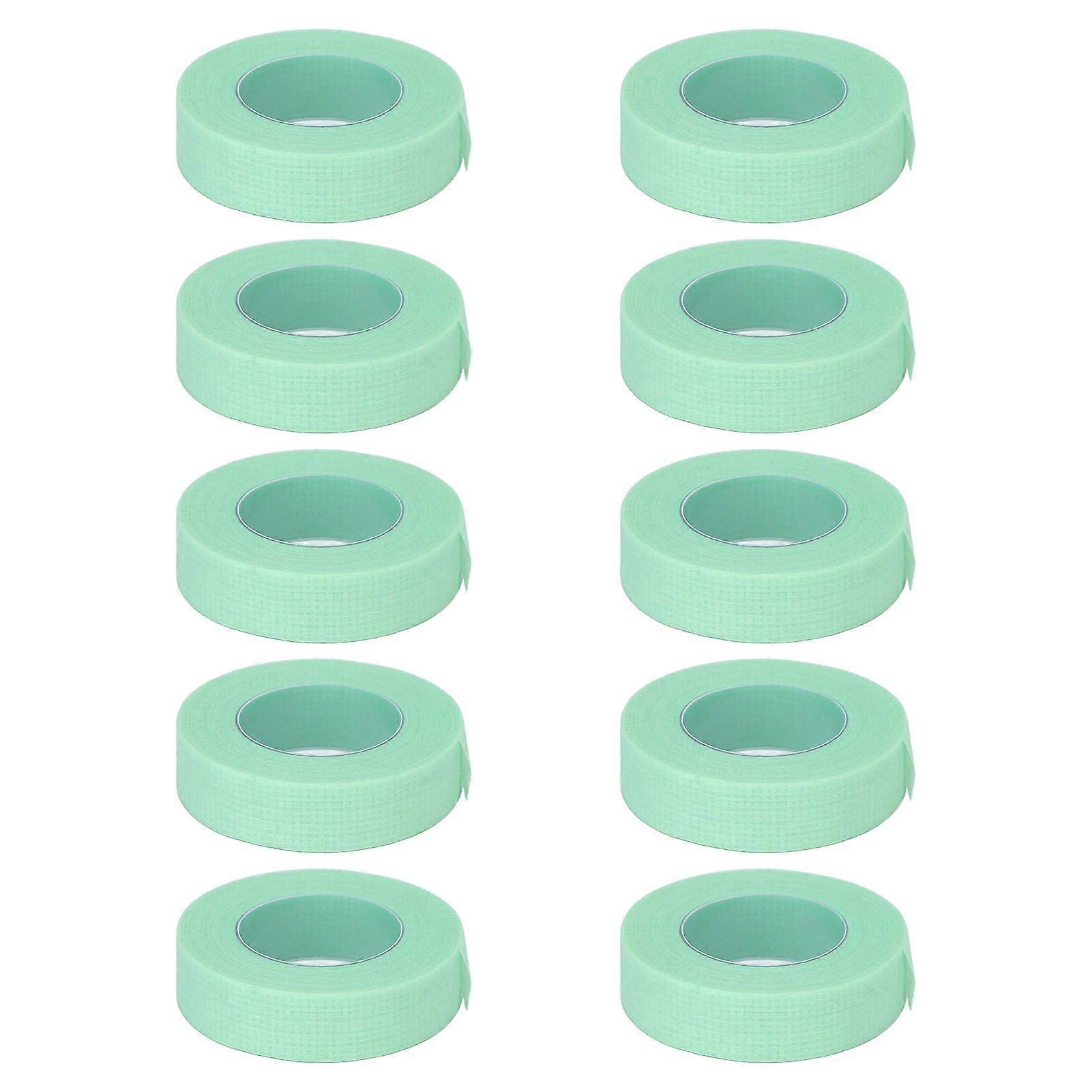 10 Rolls Eyelash Extension Tape Breathable Micropore Adhesive Lash Extension Tape Green 0.5 Inch X 10 Yards