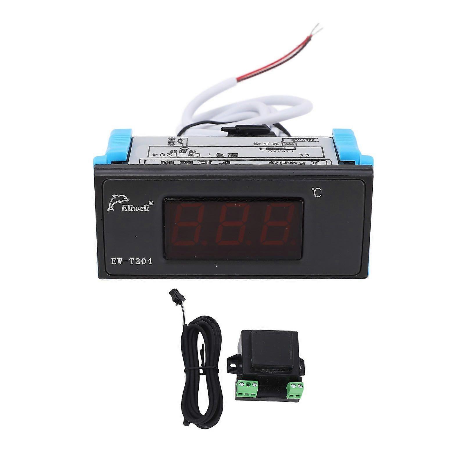 Digital Thermostat 0.1 Resolution 0.5 Accuracy Dual Display Temperature Controller with Transformer AC12V