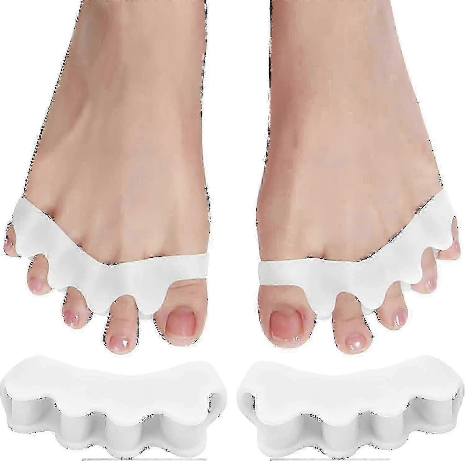 2 Pairs Of Silicone Toe Spreaders, Toe Protection, Hallux Valgus Correction