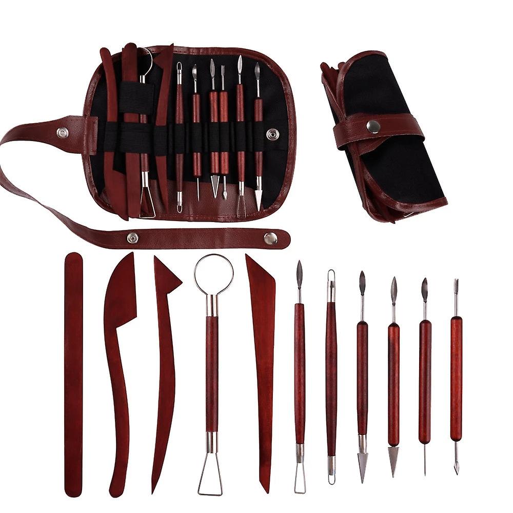 12pcs Polymer Clay Tools Modeling Clay Sculpting Tools Kits For Pottery Sculpture Wooden Dotting Tools
