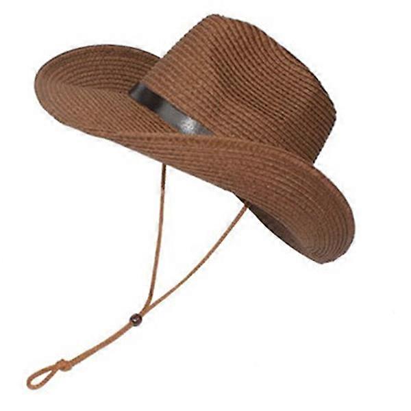 Men Wide Brim Hat Straw Sun Hat for Outdoor Use