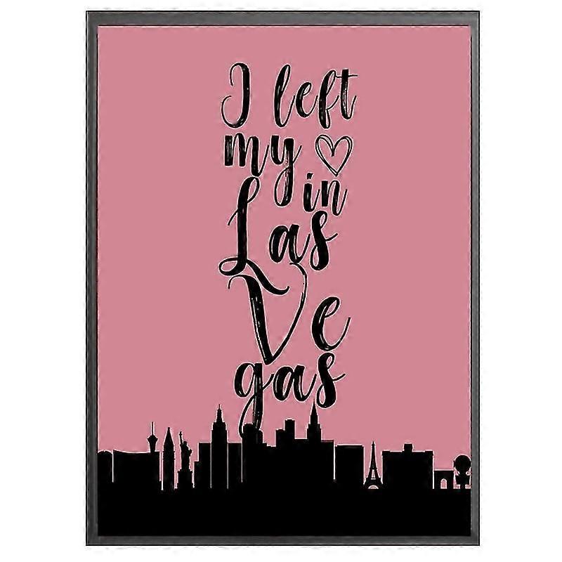 Poster Canvas Painting Las Vegas Skyline - I Left My Heart In Las Vegas Wall Art No Frame