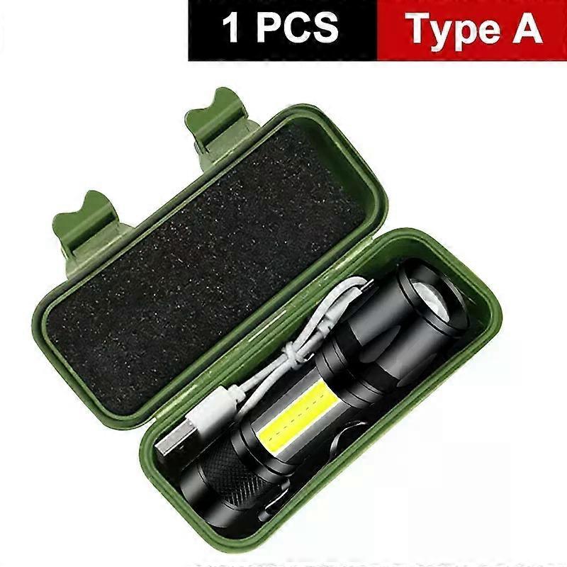 Powerful Mini LED Flashlight COBtXPEZoom Torch Built In Battery USB Rechargeable With Pen Clip Outdoor Camping Emergency Lamp