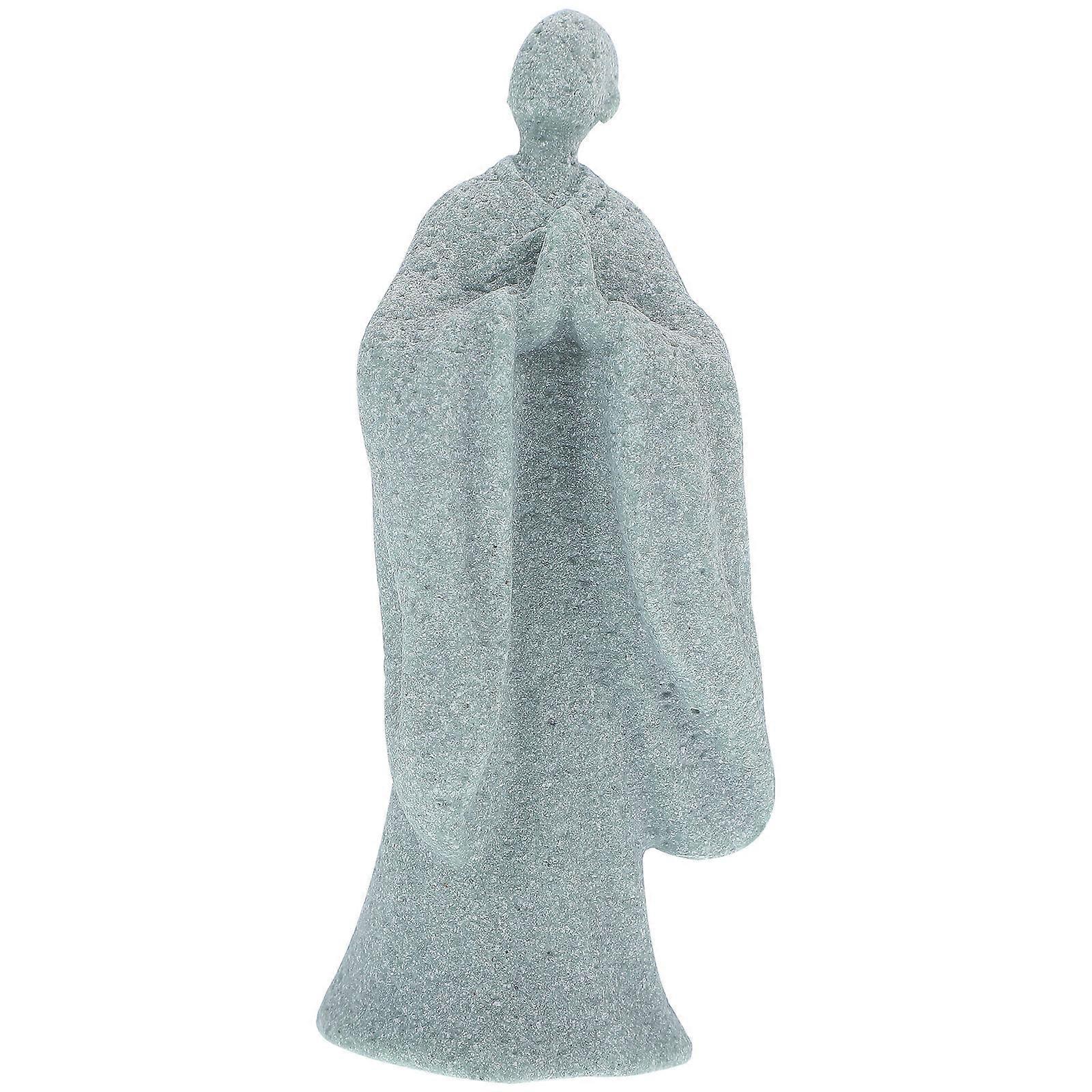 Zen Sculpture Ornament for Home Decoration Or Meditation in Light Grey Qing Sha Shi 1Pack