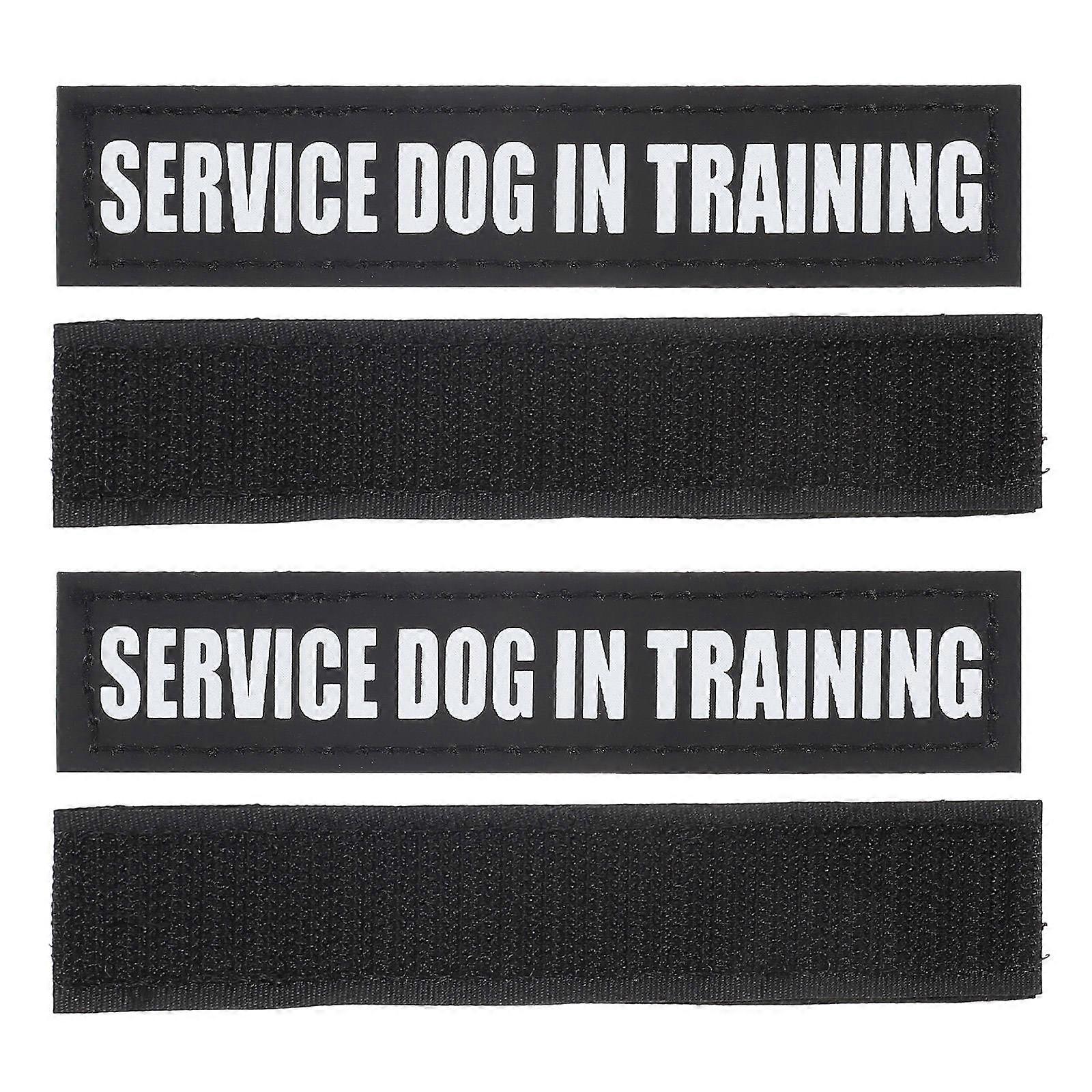 Black Dog Vest Label for Pet Use with 2Pairs Reflective Adhesive Stickers