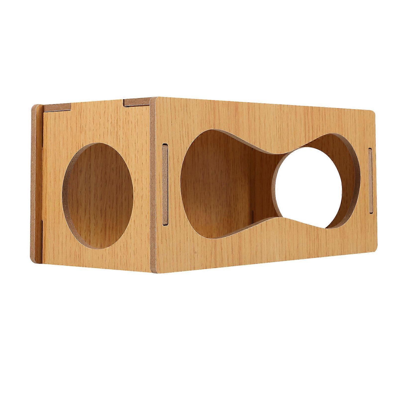 5Pcs Wood Small House Hideout For Hamster Pets Light Yellow Multiple Functions Indoor Relaxation Spot