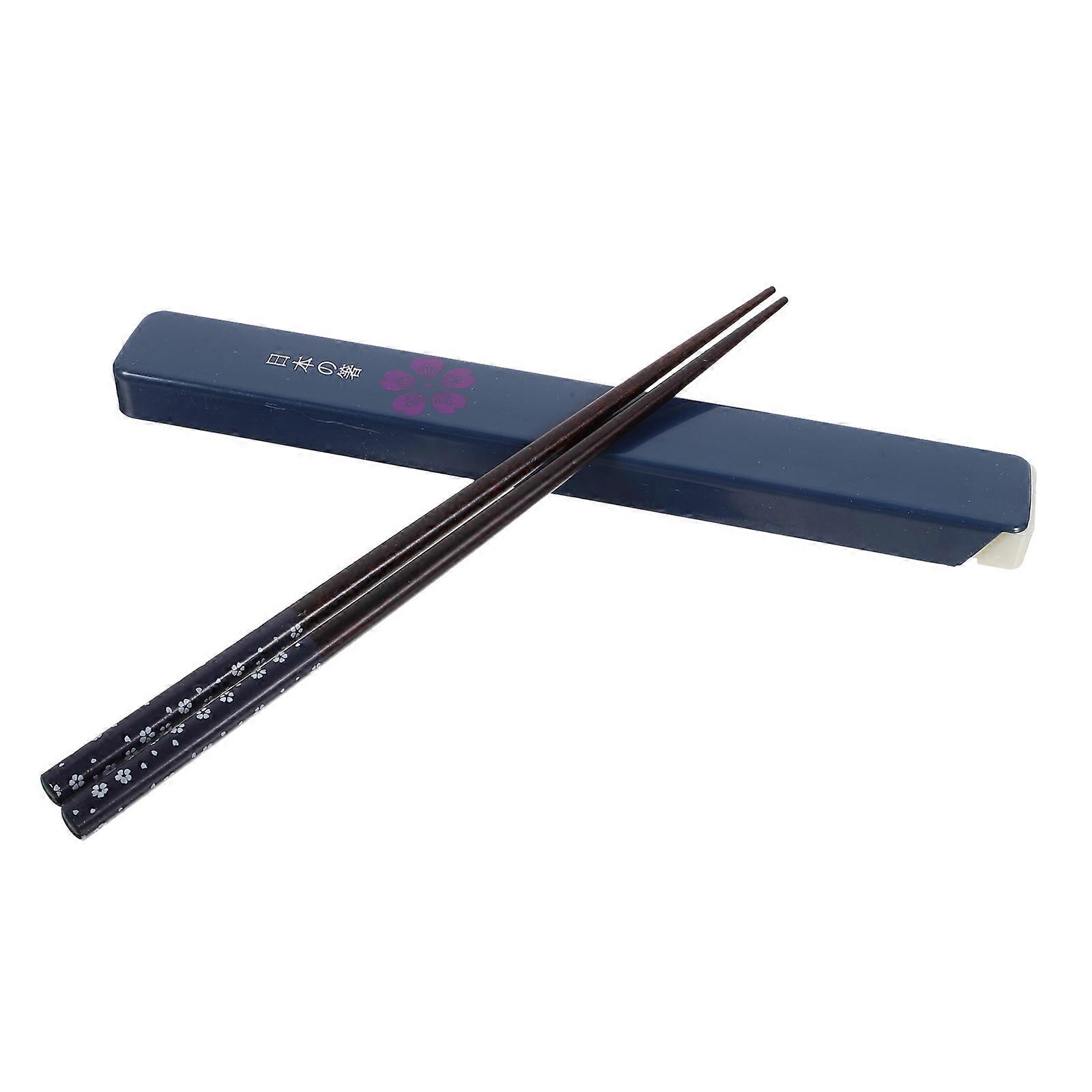 Japanese Style Chopsticks 3 Sets with Storage Box for Sushi and Noodles 22.50X0.80X0.80CM Portable