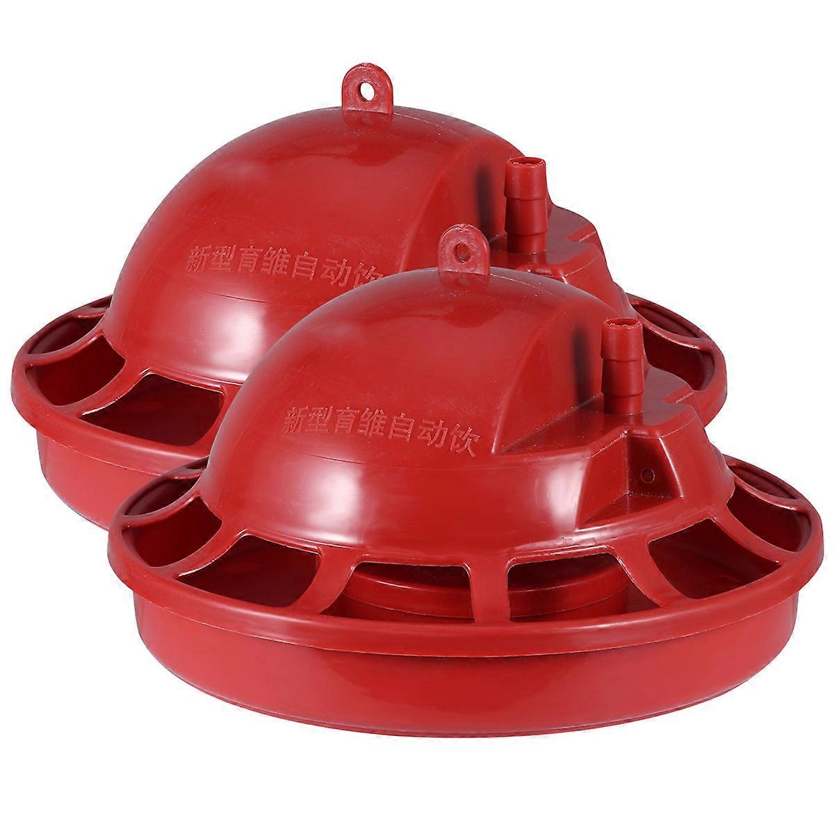 Small Drinker Poultry Automatic Water Feeder 4Pcs Drinking Bowls Red