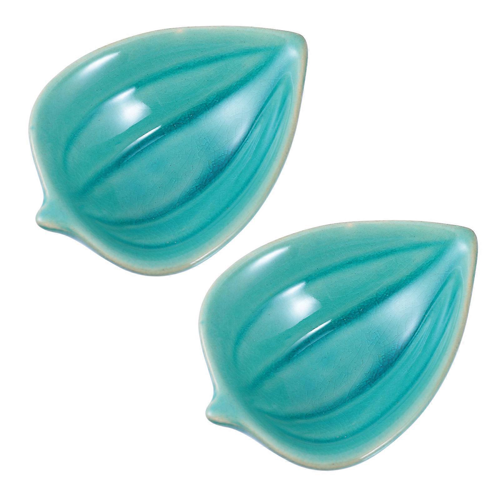 Essential Oil Plates Ceramics Dish for Storage Use 6Pcs Blue Set