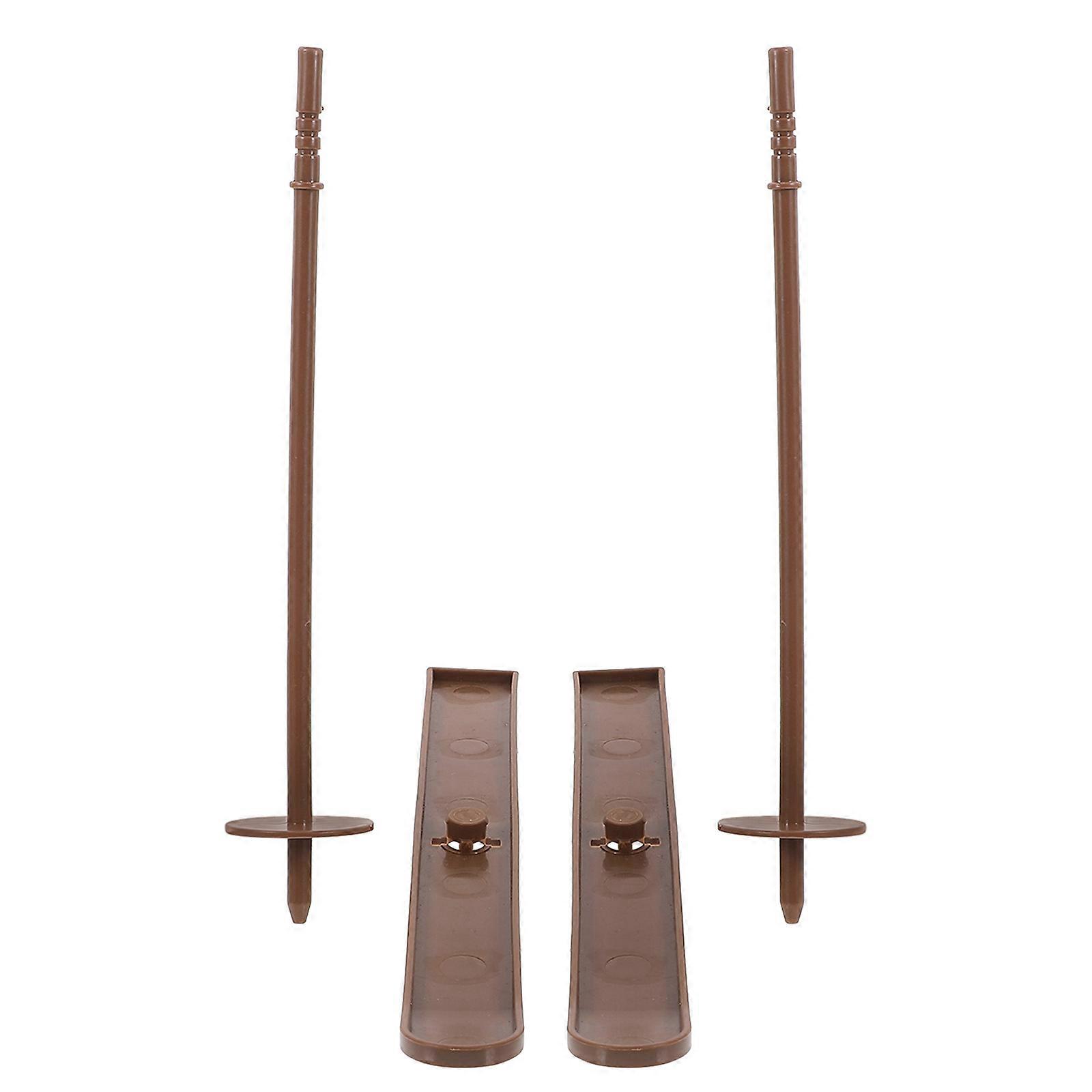 Rustic Sleigh Decoration for Christmas Tree 2Sets Dark Brown Plastic