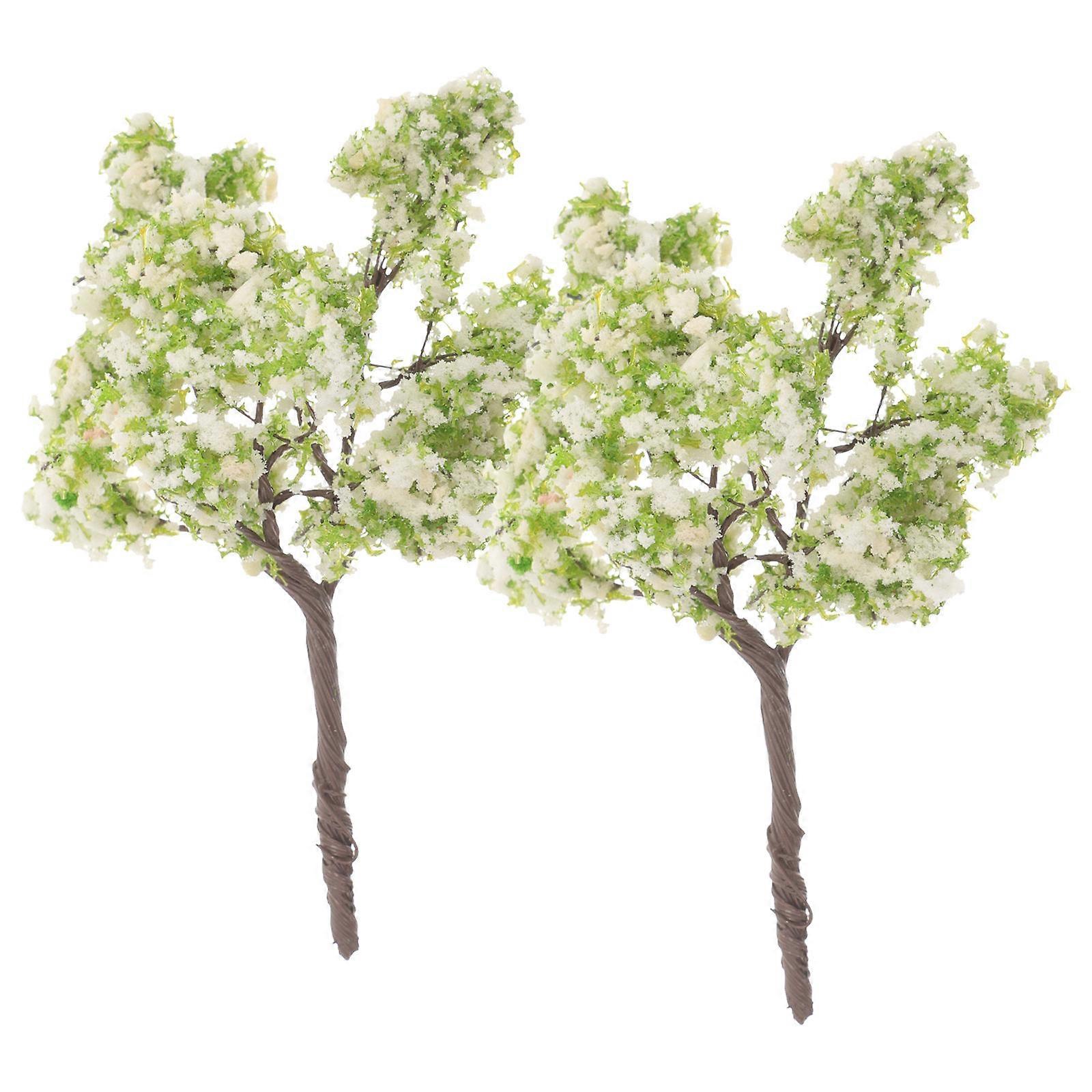 Table Decor Plant Figurine Tree Statue for Decoration 4Pcs