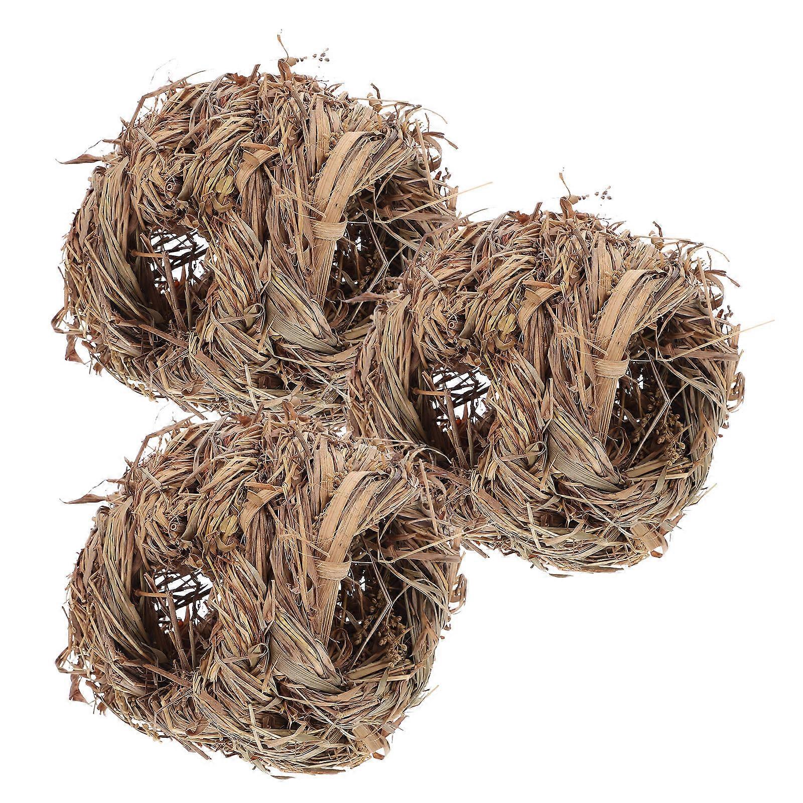Straw Hamster House Natural Grass Nest for Small Pets 15Pcs