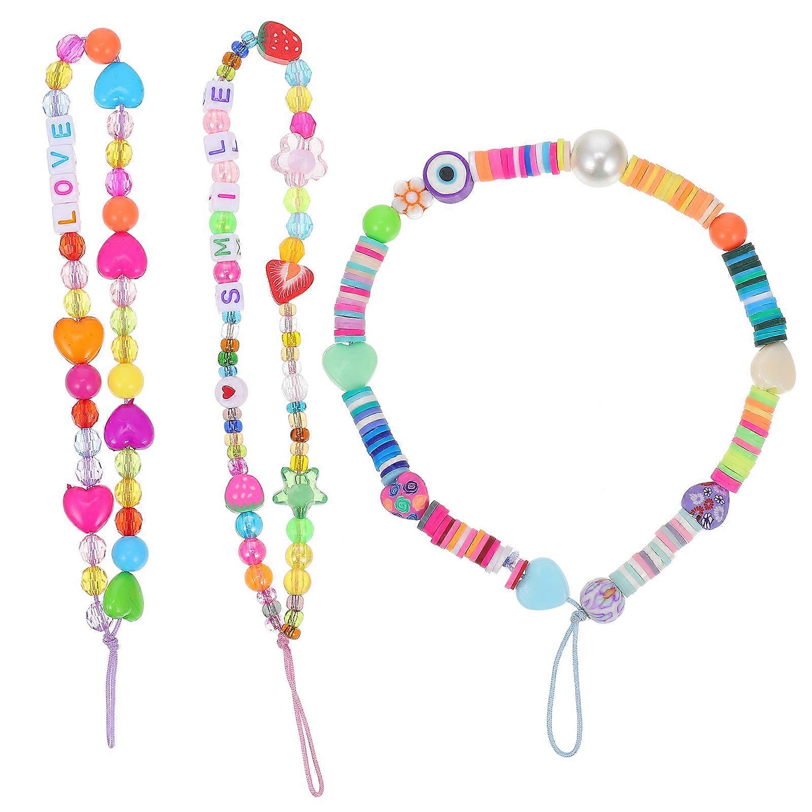 Phone Wrist Lanyards Phone Chain for Decoration 6Pcs Assorted Colors