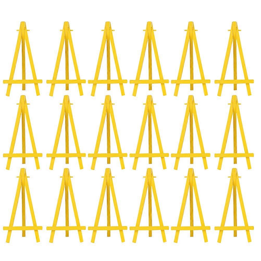 Mini Frame Easel for Display with 60Pcs Yellow Plastic Easels for Students