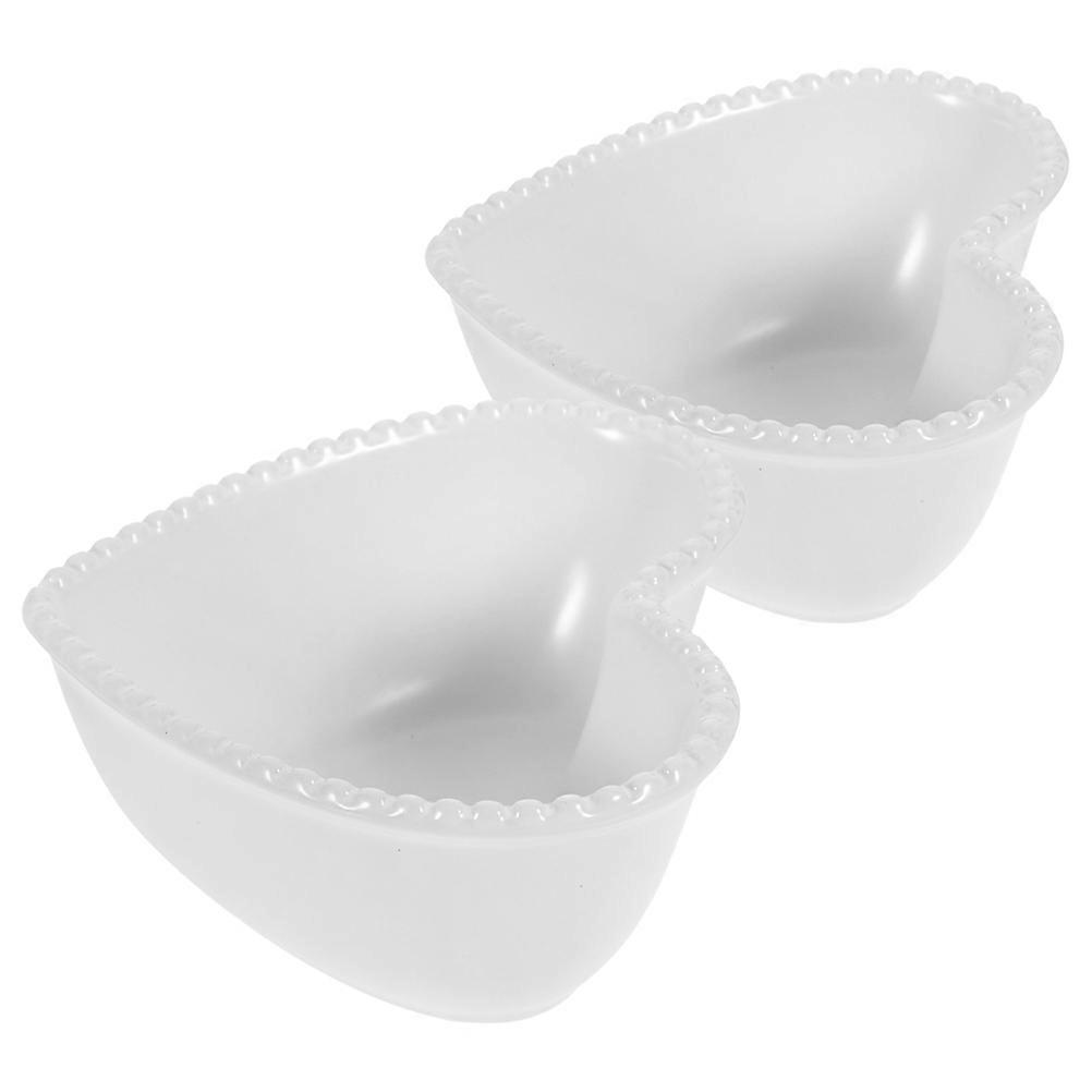 Ceramic Heart Shaped Cake Bowl for Soup and Snacks 10Pcs