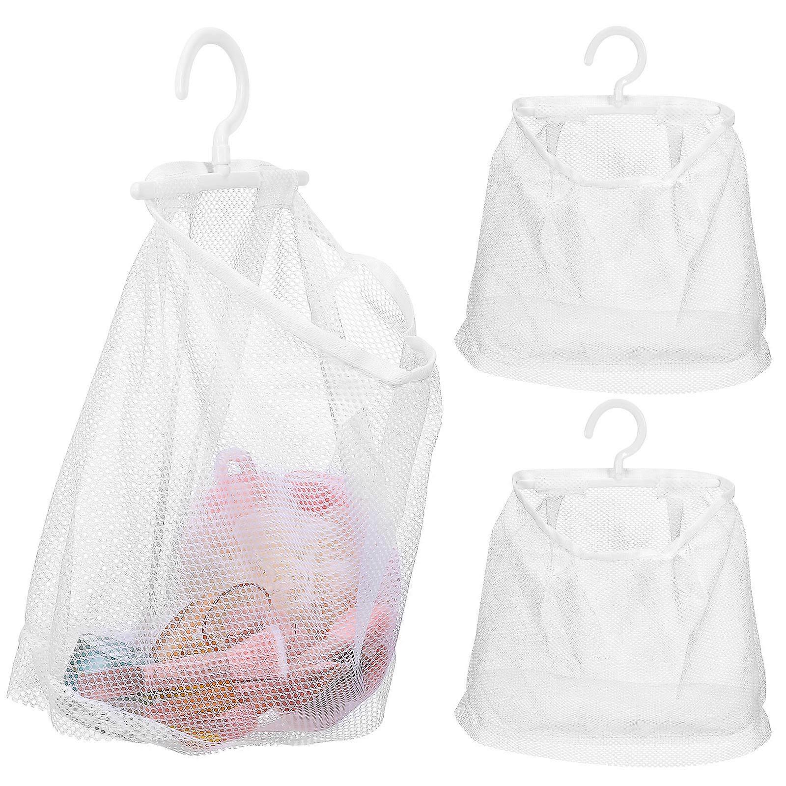 Multi-Functional Hanging Mesh Bag for Storage Use 10Pcs White