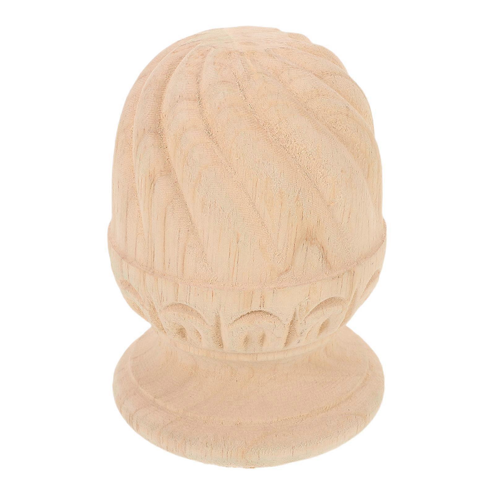 Solid Wood Decorative Finials Staircase Finial Topper 3Pcs for DIY Projects