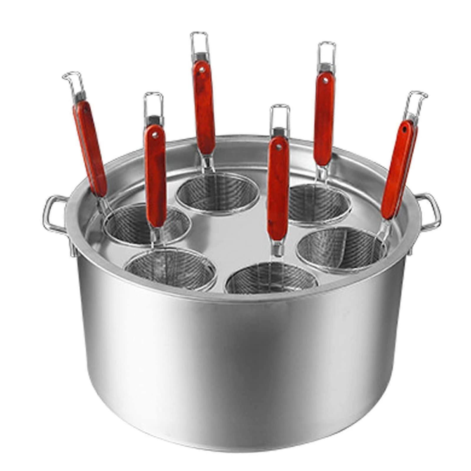 Pasta cooker insert for multipots - 2-tier stainless steel set with strainer baskets