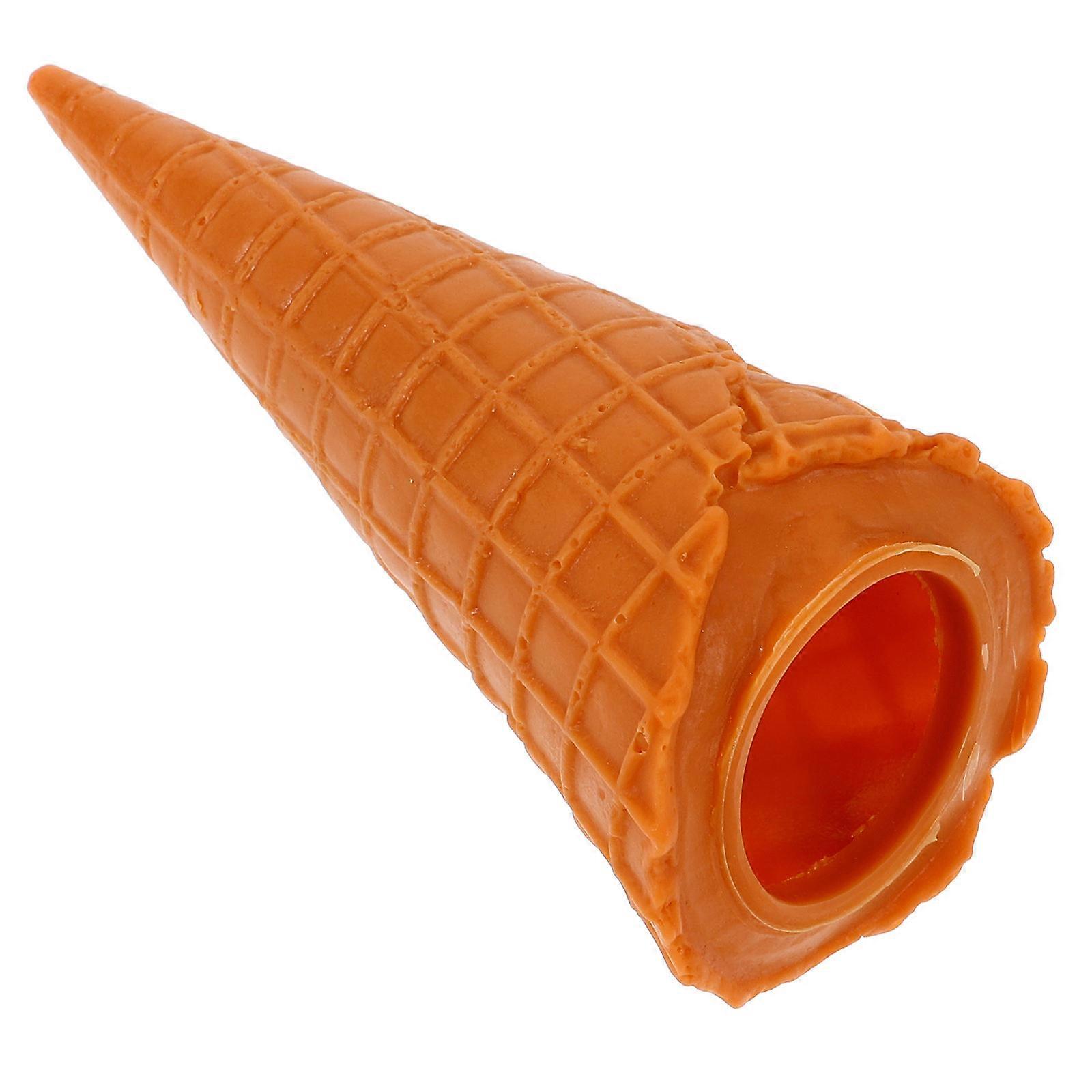 Ice Cream Cone Model Simulation 3Pcs Food Model For Display And Decoration In Chocolate Color With Unique Design