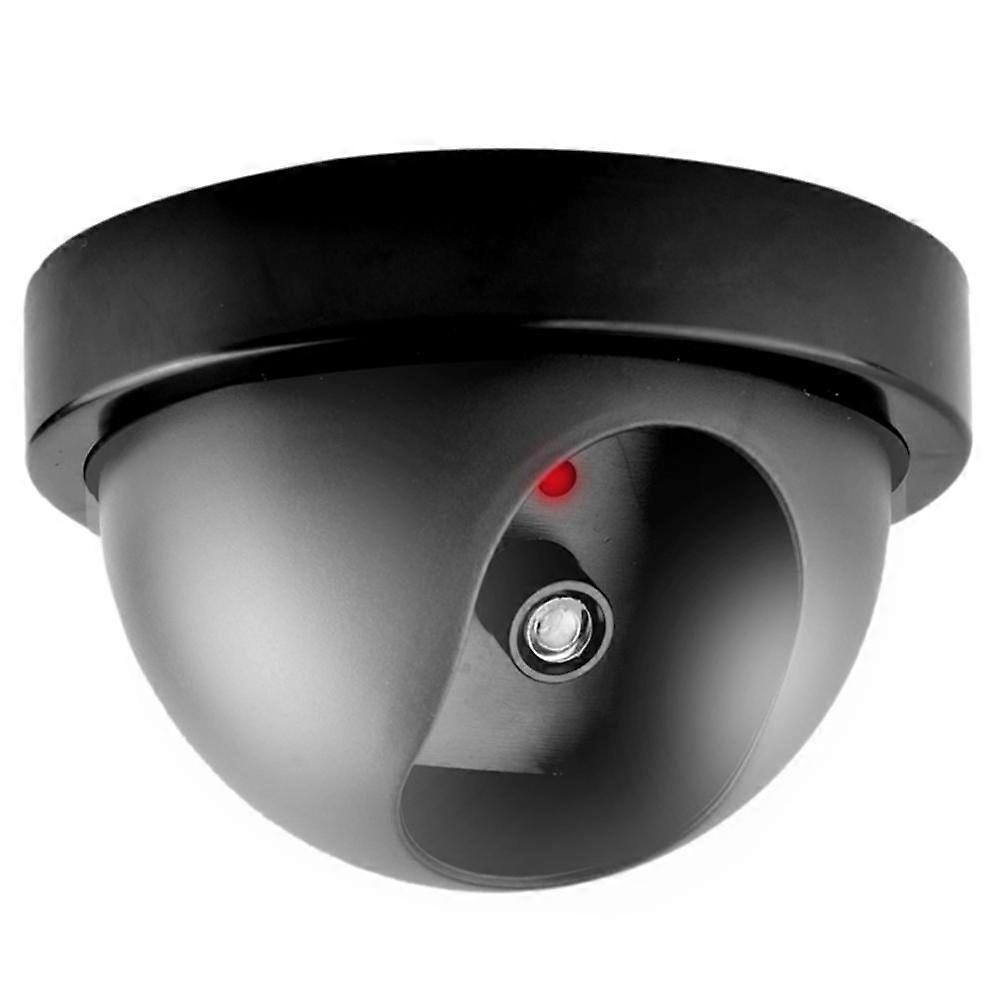 CHAXIN Dummy Dome Camera with Red Light, Fake CCTV for Indoor Outdoor, Battery Powered Theft Deterrent, Compatible with Home Business Security