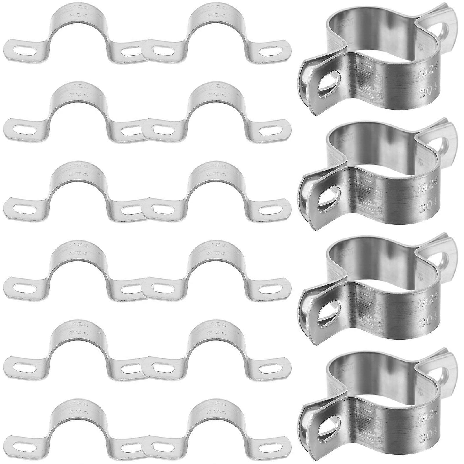 Pipe Clamps Stainless Steel for Pipe Support 80Pcs Rigid Strap Clamp