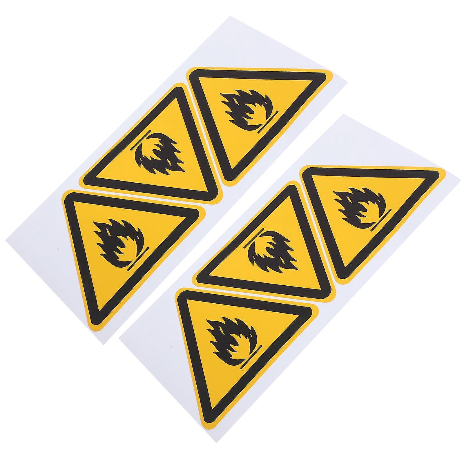 Flammable Warning Sign Sticker for Warning 6Pcs Decals