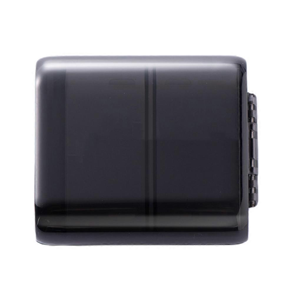 Rectangular Portable Double Layers Pill Organizer For Travel And Daily Use In Black 1Set