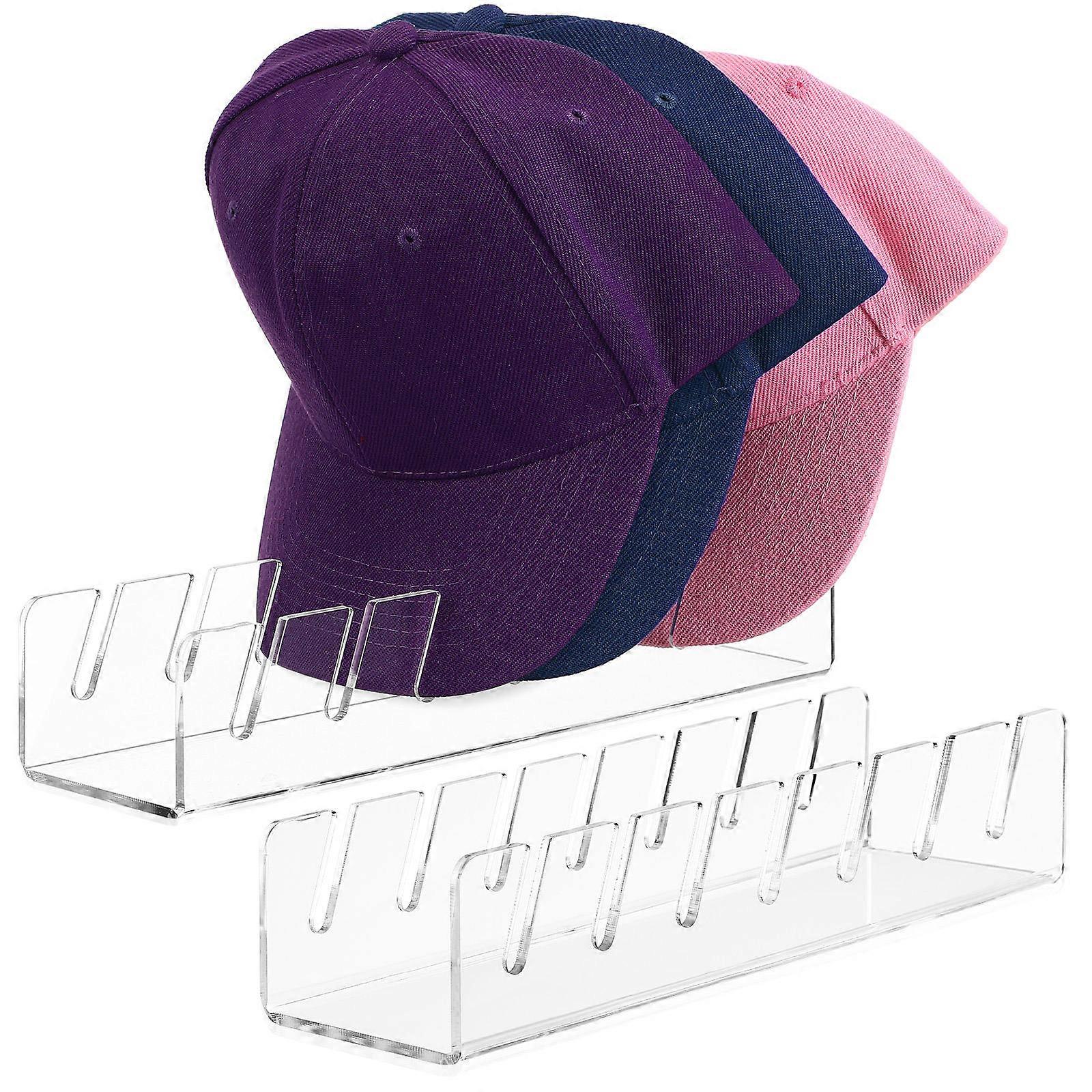 Acrylic Baseball Cap Rack Clear Hat Organizer for 4Pcs Baseball Caps