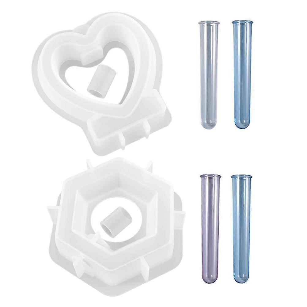 2 Set Hydroponic Cultivation Mold Hexagonal Silicone Vase Mold For Decorative Use Suitable For Children And Craft Projects