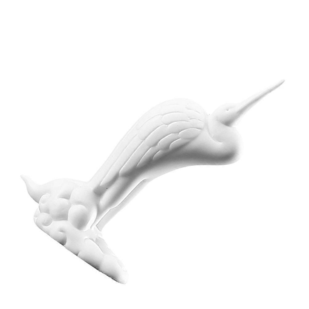 White Crane Statue Ceramic Craft Ornament for Desk Decoration 2Pcs