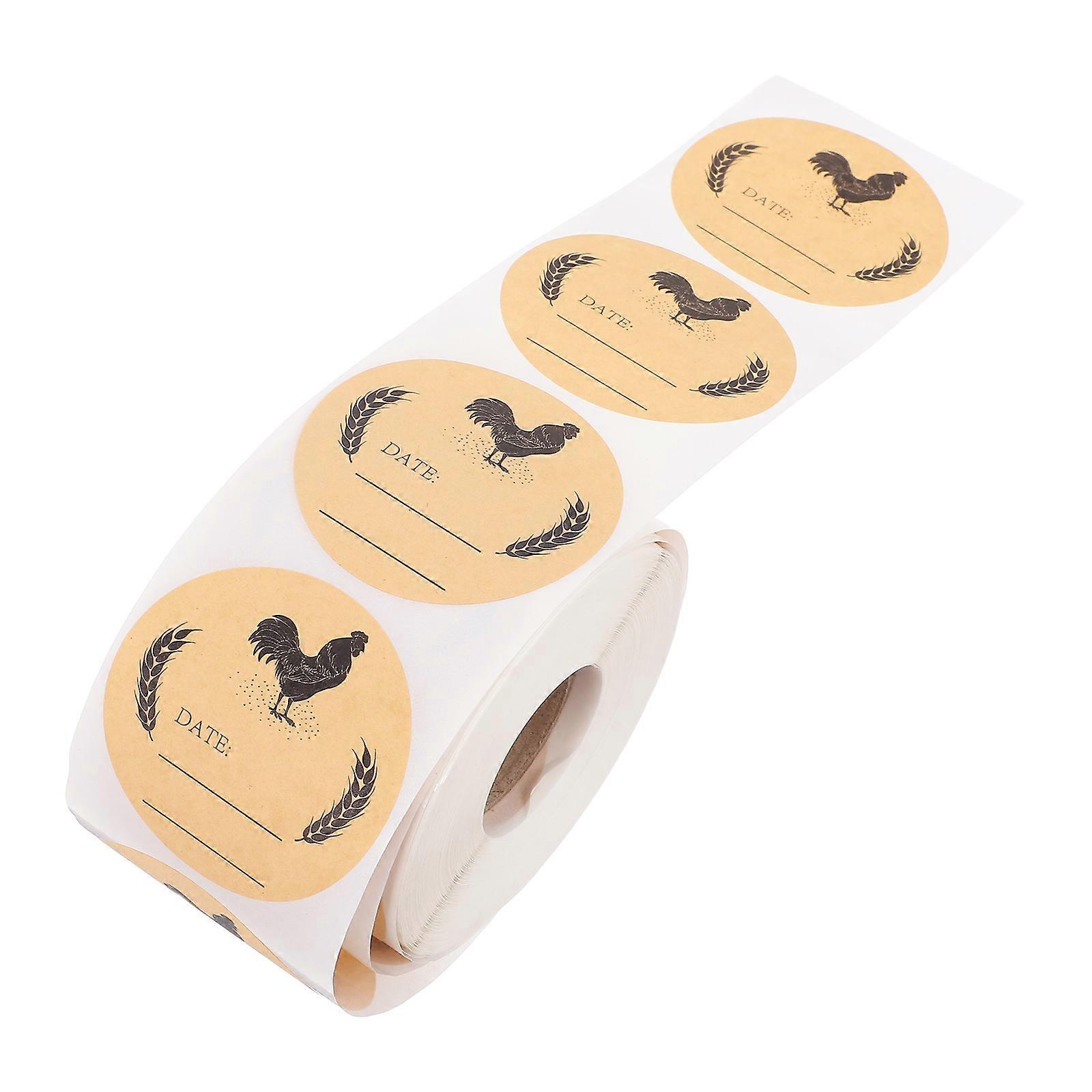 Farm Write on Labels Round Kraft Paper Labels for Kitchen Packaging 4 Rolls