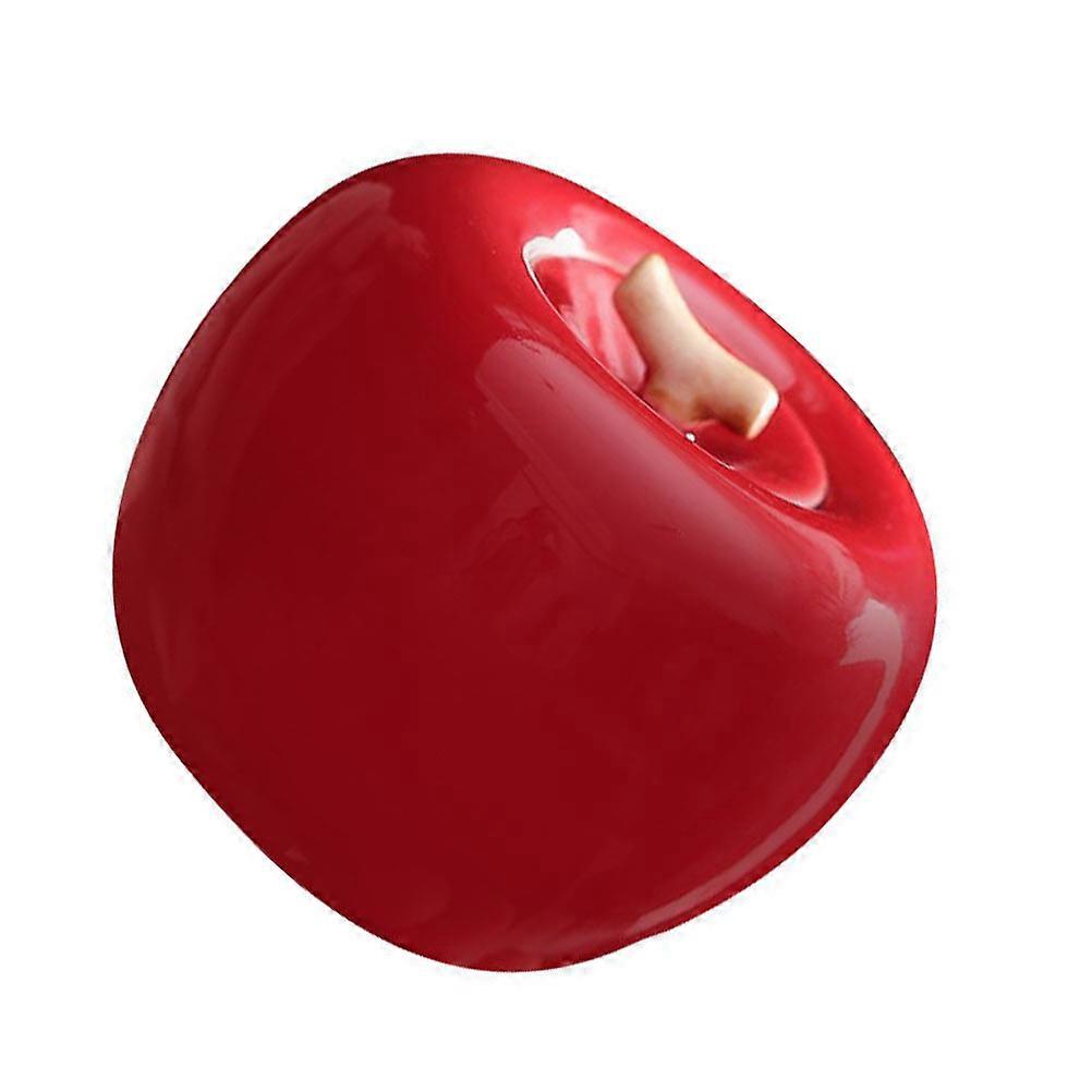 Ceramic Tea Container Adorable Apple Shape for Storage 2Pcs Red Creative Can